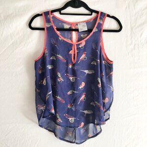 Modcloth Bird Print Tank Top